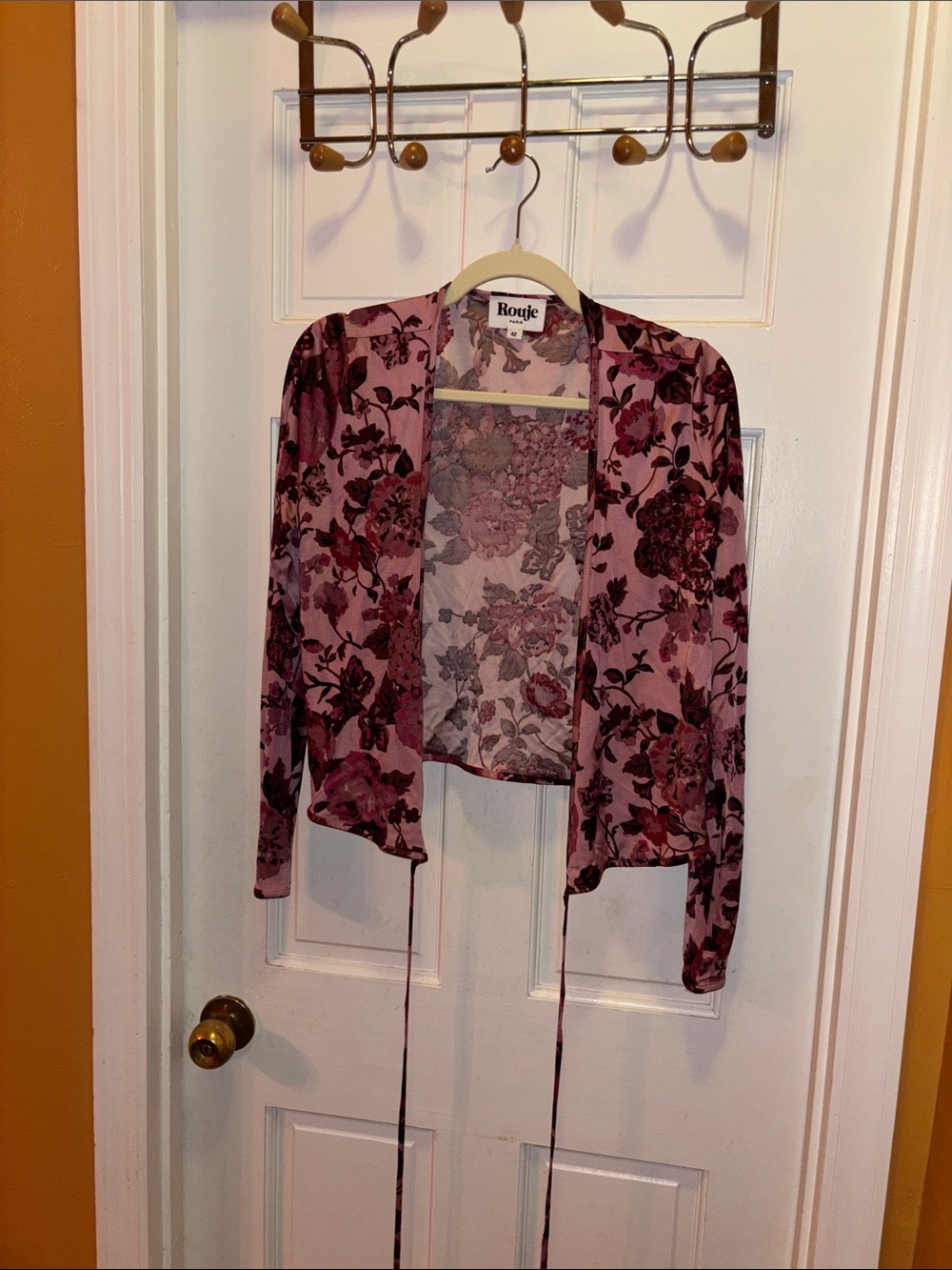 Rouje Mauve & Berry Floral wrap top